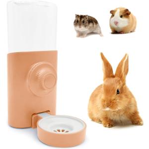 Rabbit Water Bottle, 600ml/21oz Hanging Water Dispenser Feeder Cage Crate Hutch Bunny Puppy Cat Chinchilla Ferret Guinea Pigs Squirrel Hedgehog (Pink)