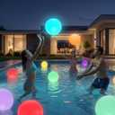 Floating Pool Light Ball, 12" Light Up Beach Ball, 4Pcs Waterproof LED Glow Balls with 8 Light Modes, Glow in The Dark Pool & Beach Decorations for Kids and Adults