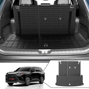 Cargo Liner Mat for 2024-2025 Toyota Grand Highlander 3rd Row Backrest and Trunk TPE Material, Scratch-Resistant, Custom Fit, Easy to Install and Clean