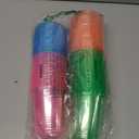 Lilymicky 100 Pack 12 oz Plastic Cups, Neon Glowing Plastic Party Cups, Assorted Neon Colors for Parties, Carnivals, and Any Events