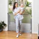Retractable Baby Gate Perma Child Safety 41" Tall x 71 Wide, Mesh, for Stairs, Doorways, Dogs, Pets, Indoor, Outdoor, One-Handed Operation, Locking, Easy Install, Hardware Mount, Gray