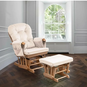 Lovote 5 in 1 Removable Glider Cushions Set Rocking Chair Cushions for Rocker Chair & Ottoman Washable Cover, Beige (Chair NOT Included)