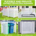 Air Conditioner Fence 48" W X 48" H Trash Can Fence Pool Equipment Enclosure Vinyl Privacy Fence Outdoor No Dig Privacy Fence 3 Panels with Metal Stake, White