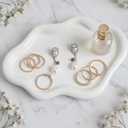 Cloud Ceramic Tray, Glossy White Irregular Jewelry Dish, Luxury Ceramic Ring Holder and Vanity Organizer, Cloud Trinket Plate for Keys, Perfume, or Nightstand Decor
