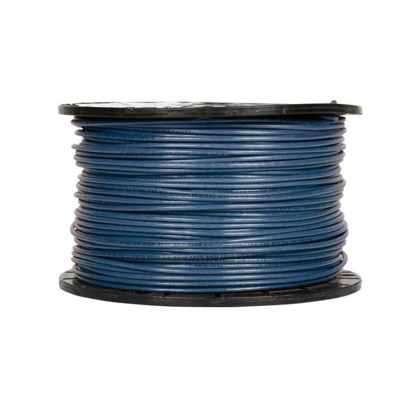 #14 AWG Gauge 500' FT Roll Insulated Solid Copper THHN/THWN-2 Building Wire - 600 Volts Residential, Commercial, Industrial UL Listed (Blue)