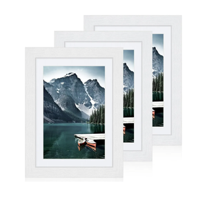 5x7 White Picture Frames set of 3, Made of Wooden and Glass Photo frame - Displays Picture 4x6 with Mat or 5 x 7 without Mat, Desktop & Wall Collage Frame set