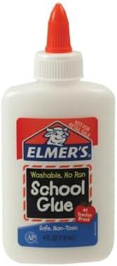 Elmers Liquid School Glue VLLVvz, Washable, 4 Ounces, Pack of 4