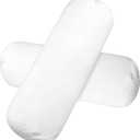 2 Packs Round Pillow Covers with Zipper, 17 x 7 Inch Cervical Neck Roll Pillow Cover Case Comfortable Neck Roll Pillow Cover Neck Roll Pillowcase Cervical Pillow Cover for House Home(White)