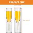 Zerodeko Double Wall Glasses Set of 2 Stemless Insulated Goblets 7.48In for Beach Theme Party Home Bar Wedding Entertaining