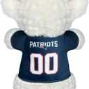 Pets First NFL New England Patriots Goat Plush Toy for Dogs and Cats with Squeaker, Wearing a Team Jersey! Fun & Sporty Goat Shaped Dog Chew Toy, Interactive Pet Toy