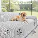 Chenille Couch Cover for Sofa Cover Washable Pet Scratch Couch Covers Tassel Sofa Slipcover for 3 Cushion Couch,Furniture Protector Blanket for Living Room,Beige 71"x134"