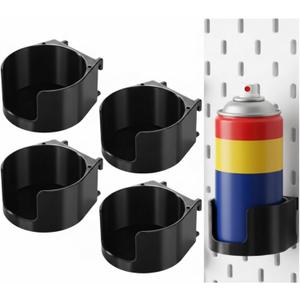 LemonRoad 4 Pcs Pegboard Spray Can Holder Pegboard Accessories Wall Organize Peg Board Bins Bottle Holder, 2.6 Inch Diameter Spray Can Cup for Peg Board Storage Garage Workspace Wall Kitchen