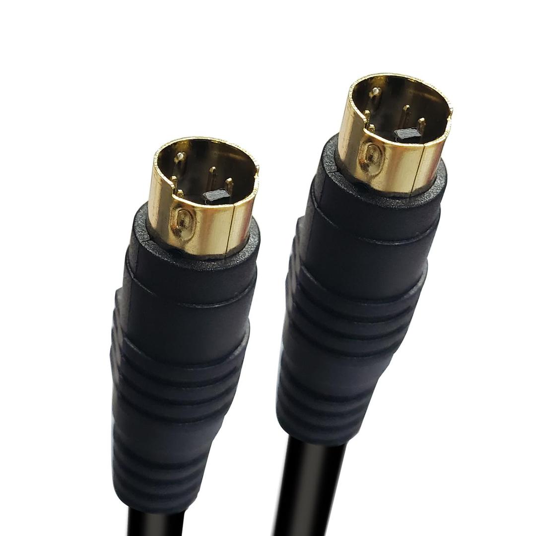 S Video Cable, S-Video Cable 4 pin Connector Male to Male Gold Plated Compatible with DVD Player, Home Theater, DSS receivers, VCRs, DVRs/PVRs - 3.28FT