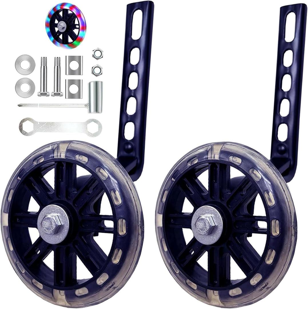 Training Wheels for 12/14/16/18/20 Inch BicycleFlash Mute Wheel (Upgrade)