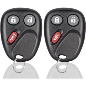 Keyless Entry Car Key Fob Replacement for 2003-2007 Chevy Chevrolet Silverado Tahoe Avalanche Equinox SSR Suburban/GMC Sierra Yukon/Cadillac Escalade/Hummer H2 for LHJ011 (2 Pack)