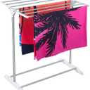 Pool Towel Rack Towel Racks for Bathroom Freestanding Pool Holder Stand Poolside Storage Organizer for Outdoor Beach Swimming Home Floor Bedroom Hot Tub Gym (7 Bar,Stainless Steel, Plastic)