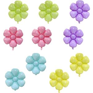 10 Pcs Daisy Balloons,Flower Theme Party Supplies Flower Aluminum Foil Balloons Birthday Wedding Baby Shower etc Party Decoration