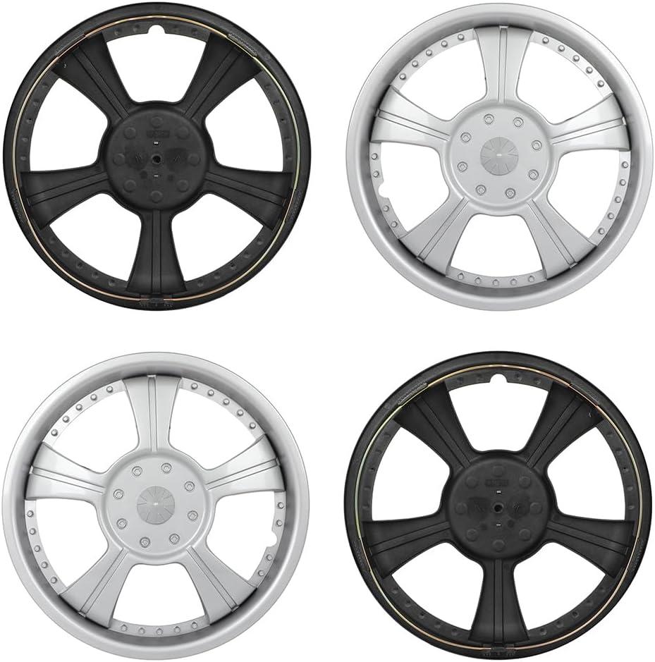 ECCPP Universal Wheel Cover ABS Wheel Skins Set 13" Silver Hub Caps -Set of 4 Full Heat & Impact Resistant Grade