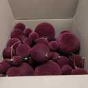 60 Packs Christmas Velvet Ball Ornaments 4 Sizes Velvet Balls Bulk Flocked Shatterproof Decorations for Holiday Xmas Tree Decor (Dark Red)