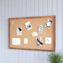 HBCY Creations Wall Mount Torched Wood Cork Board - 24" W x 36" H - 6 Wooden Push Pins - Solid Pine Wood Frame - for Kitchen, Classrooms, Restaurant Menus and More!