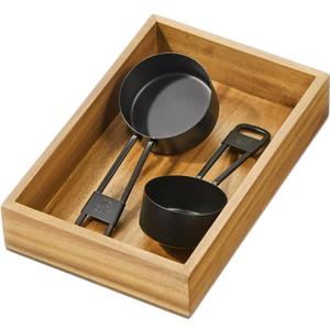 iDesign Acacia Wood Kitchen and Pantry Small Drawer Organizer Bin Natural (9 x 6 x 2)