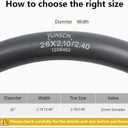 2-PCS 26" Heavy Duty Bike Tubes 26X2.10/2.40 AV32mm Schrader Valve (52/62-559) Bicycle Tubes Compatible with 26 X 2.10 26 X 2.125 26X2.20 26X2.25 26X2.30 26x2.35 26X2.40 Bike Bicycle Tire Tubes
