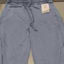 Hixiaohe Women's Casual Wide Leg Sweatpants High Waist Baggy Acid Wash Pants Drawstring Athletic Palazzo Pants with Pockets, Size S, Blue