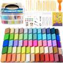 Polymer Clay 62 Colors, Modeling Clay for Kids, Non-Sticky Oven Bake Clay with Sculpting Tools and Accessories, Halloween Christmas Gift for Children and Artists