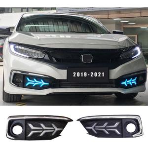 DRL LED Front Fog Lamp for Honda Civic 2019-2021 Daytime Running Light Waterproof Fog 1 Pair