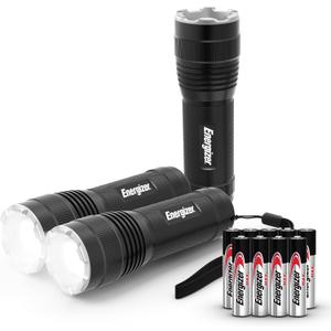 Energizer T-300 LED Flashlights (3-Pack), Bright Flash Light for Tactical EDC, Camping, and Emergencies (Batteries Included)