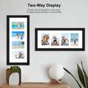 Hongkee 8x20 Picture Frame Set of 2, Rustic Black Wood Frame with Tempered Glass Collage Frame, Display Pictures Four 4x6 With Mat or 8 x 20 Without Mat - Horizontal or Vertical Wall Mounting, 8x20 in matted to 4-4x6