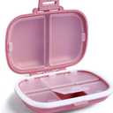Holii Travel Pill Organizer, 8 Compartments Portable Pill Case, Daily Pill Box to Hold Vitamins, Small Pill Container for Pocket Purse Medicine Organizer (Pink)