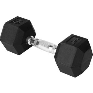 Yes4All Chrome Grip Encased Hex Dumbbells  Hand Weights With Anti-Slip 5-50 LBS Single (10 Pounds - Single)