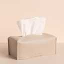 OLETHA Aesthetic Rectangle Tissue Box Cover, Medium Flat Box Tissues Holder Rectangular, Light Taupe, Standard (Fits Kleenex 110-160 ct)