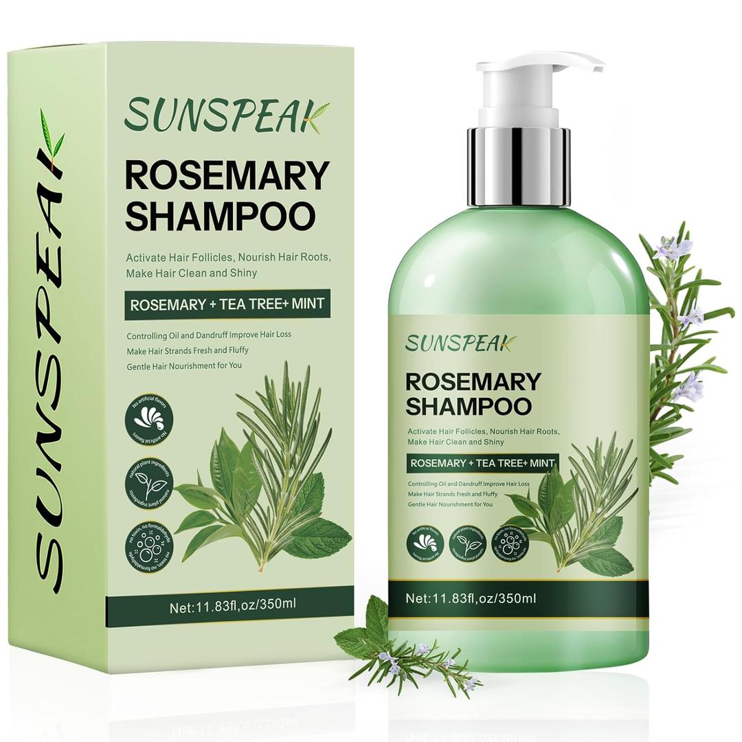 Rosemary Shampoo for Hair Growth: Thickening & Regrowth Shampoo with Tea Tree Oil Mint Biotin for Anti-Hair Loss & Thinning Hair for Women & Men - Strengthening Plant Formula, Sulfate Free