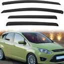 Rain Guards Compatible with 2013-2018 Ford C-Max Tape-On Side Window Visor Wind Deflector Vent Visors Car Accessories 4pcs