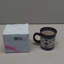 Pottery Coffee Mug,14oz, Hand Painted Ceramic Tea Cups with Unique Design for Hot or Cold Drinks (Blueberry grass)