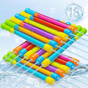 18pcs Water Gun Blaster Toys - 6 Colors Water Squirter for Kids 40ft Squirt Gun for 3-6-8-12 Girls BoysTeens Adults, Water Blaster for Swimming Pool Beach Oceans Summer Party Games Yards - Upgrade