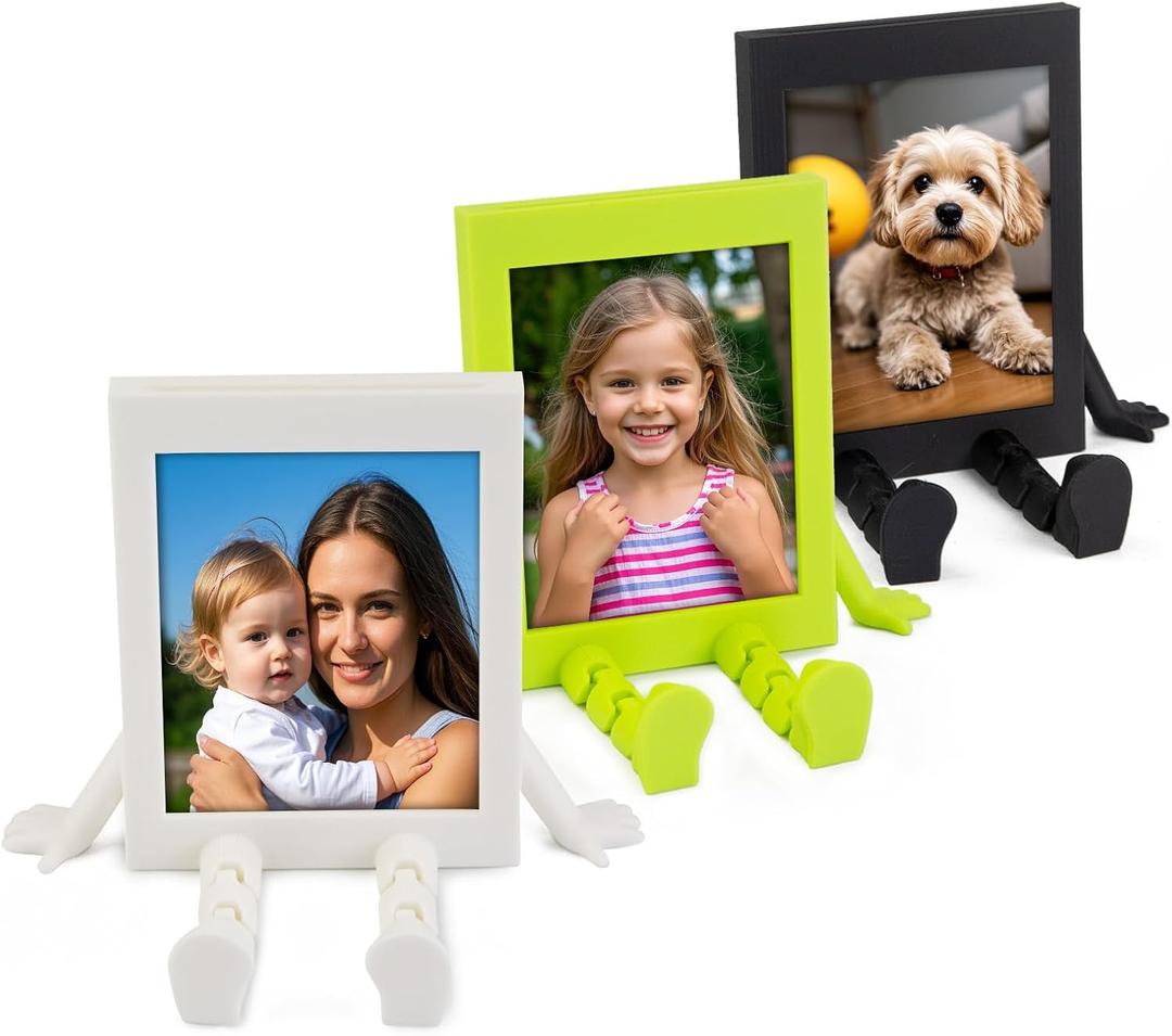 Mini Picture Frames, Cute 3 Pack Small Photo Frames Table Top 2x3 Wallet Size Picture Frame for Instax Mini 12/11/99/40/9/8/7+/SE/EVO Instant Photo Display