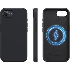 NIMASO for 16e Phone Case Compatible with MagSafe, Magnetic Silicone iPhone 16e Case, Shockproof Military-Grade Protection, 6.1 inch, Black