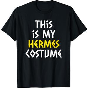 This Is My Hermes Halloween Costume Lazy Greek Mythology T-Shirt (Small, Black)