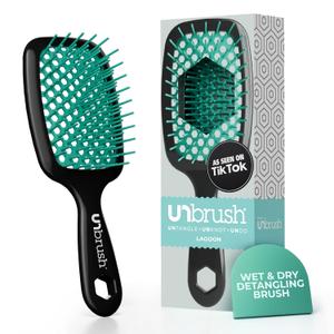 FHI Heat UNbrush Detangling Brush for Pain-Free Brushing on All Wet or Dry Hair Types  Durable DuoFlex Anti-Static Bristles, Lightweight Handle, Vented Hair Brush (1 Count (Pack of 1))