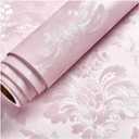 Blooming Wall Peel and Stick Prepasted Pink Damasks Floral Wallpaper (Pink)