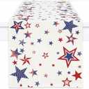 PurpleEssences 4th of July Table Runner - Pack of 1 - 14x72 Inches - Independence Day Indoor Outdoor Decorations - Constellation of Independence