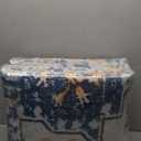 Smiry 8x10 Area Rugs for Living Room, Boho Chic Style Printed Rugs, Low Pile, Non-Shedding, Easy Care, Machine Washable Lightweight Floor Carpets Rugs for Bedroom, Dining Room, Home Office, Blue