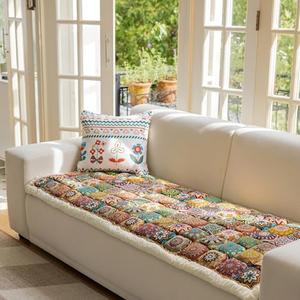 LRIKOEU Boho Large Plaid Square Pet Mat Bed Couch Cover, Non Slip Couch Cover, Dog Blankets for Large Dogs, Blanket Dog Bed Cover Pet Dog Couch Cover Protector(Size:70x210cm/27.6x82.7in)