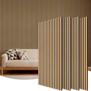 TONOR Wood Slatwall Panels, 4 Pack 47.2" x 23.6"/ 120 x60cm(31ft) Acoustic Wall Panels, Wood Slat Acoustic Panels for Noise Cancelling and Wall Dcor Living Room, Bedroom, Home Decor, Office, Teak