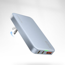 65W GaN USB C Wall Charger Block,3 Port Ultra Thin Flat USB-C Charging Plug,Foldable USB Power Adapter for MacBook,iPhone 15/16,Samsung (Blue)