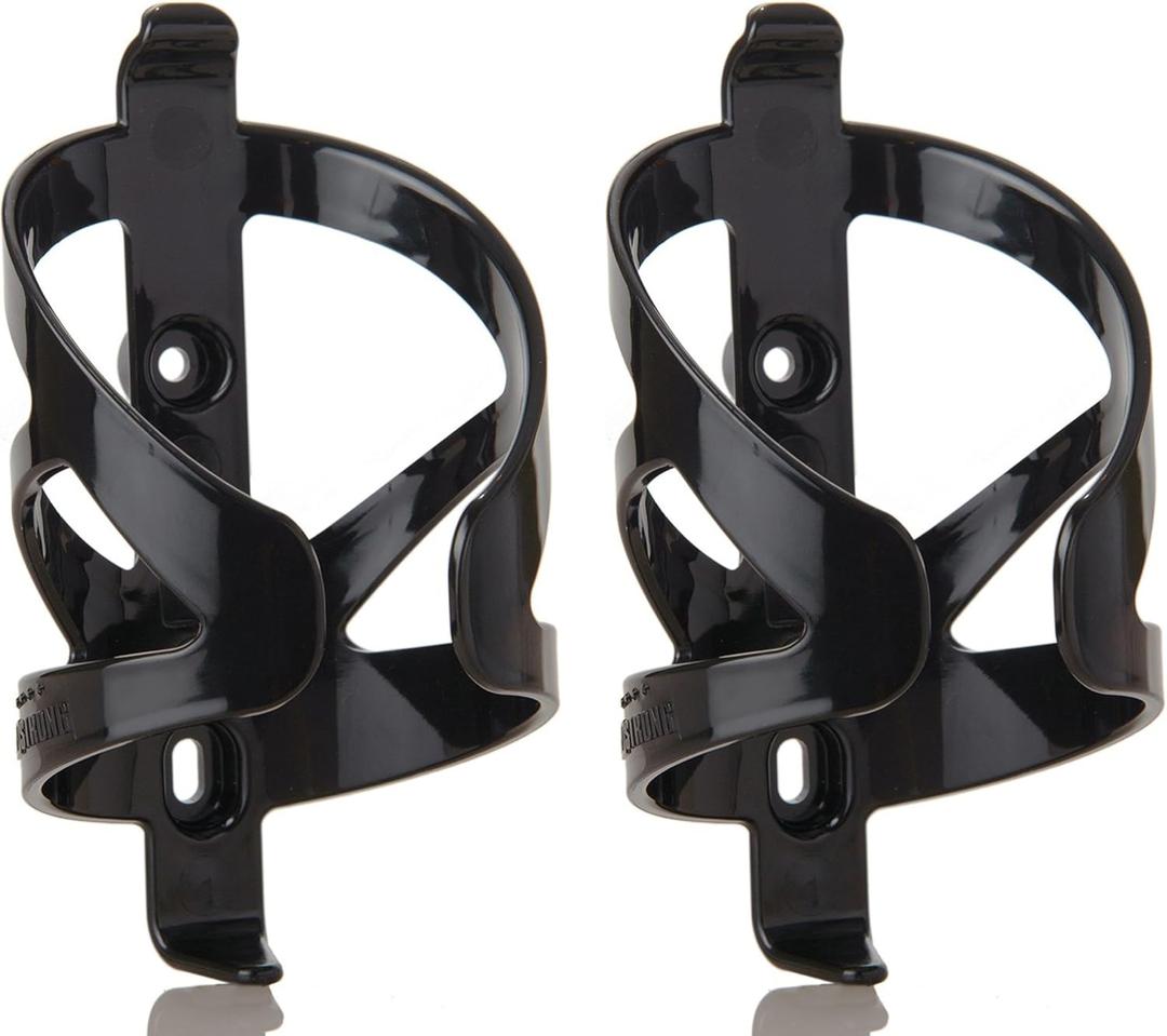 Bike Water Bottle Holder & Bottle Combo  2-Pack 22 oz Sports Squeeze Bottles with Pull Top Cap & Easy-Install Bike Cage  Made in USA  50 Strong Brand
