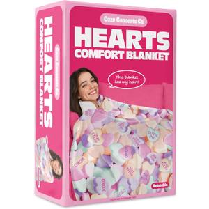 Cozy Concepts Co. Hearts Comfort Blanket by Relatable Valentines Day Gift for Kids & Friends, Super Soft Plush Throw for Teens, Cozy Dorm & Bedroom Decor, 50 x 60 